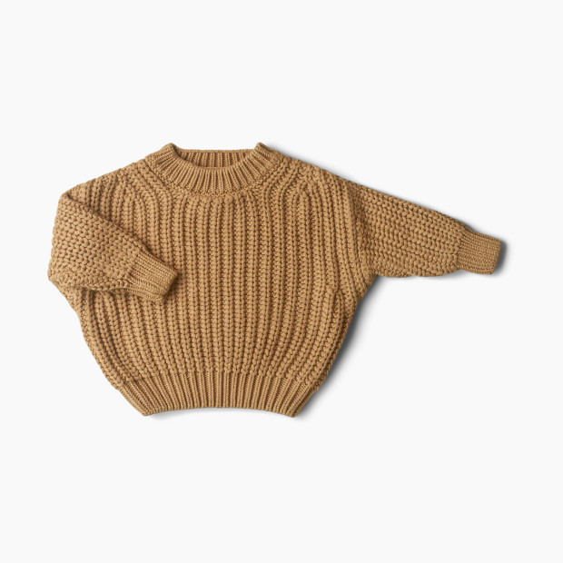 Goumi Kids Mountain Collection Organic Cotton Knit Box Sweater - Acorn, 0-6m.
