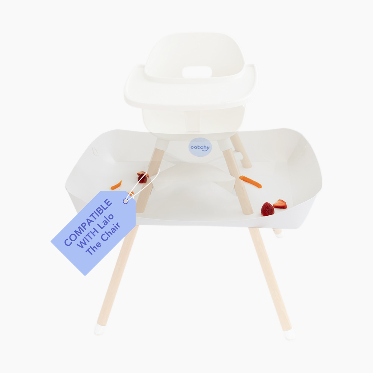 Catchy Food Catcher for High Chairs - White, For Lalo The Chair.