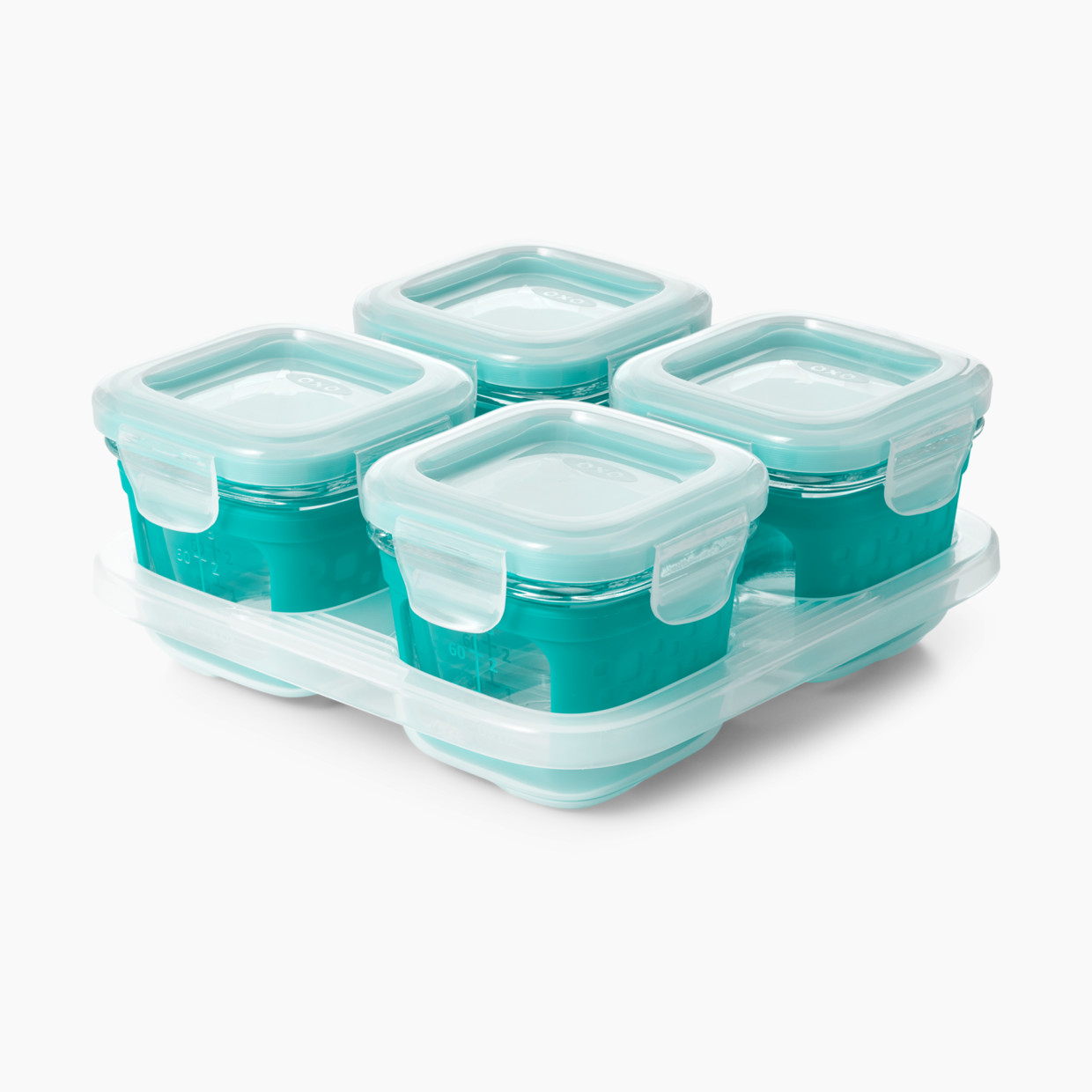 OXO Tot Glass Baby Blocks 4oz Storage Containers - Teal.