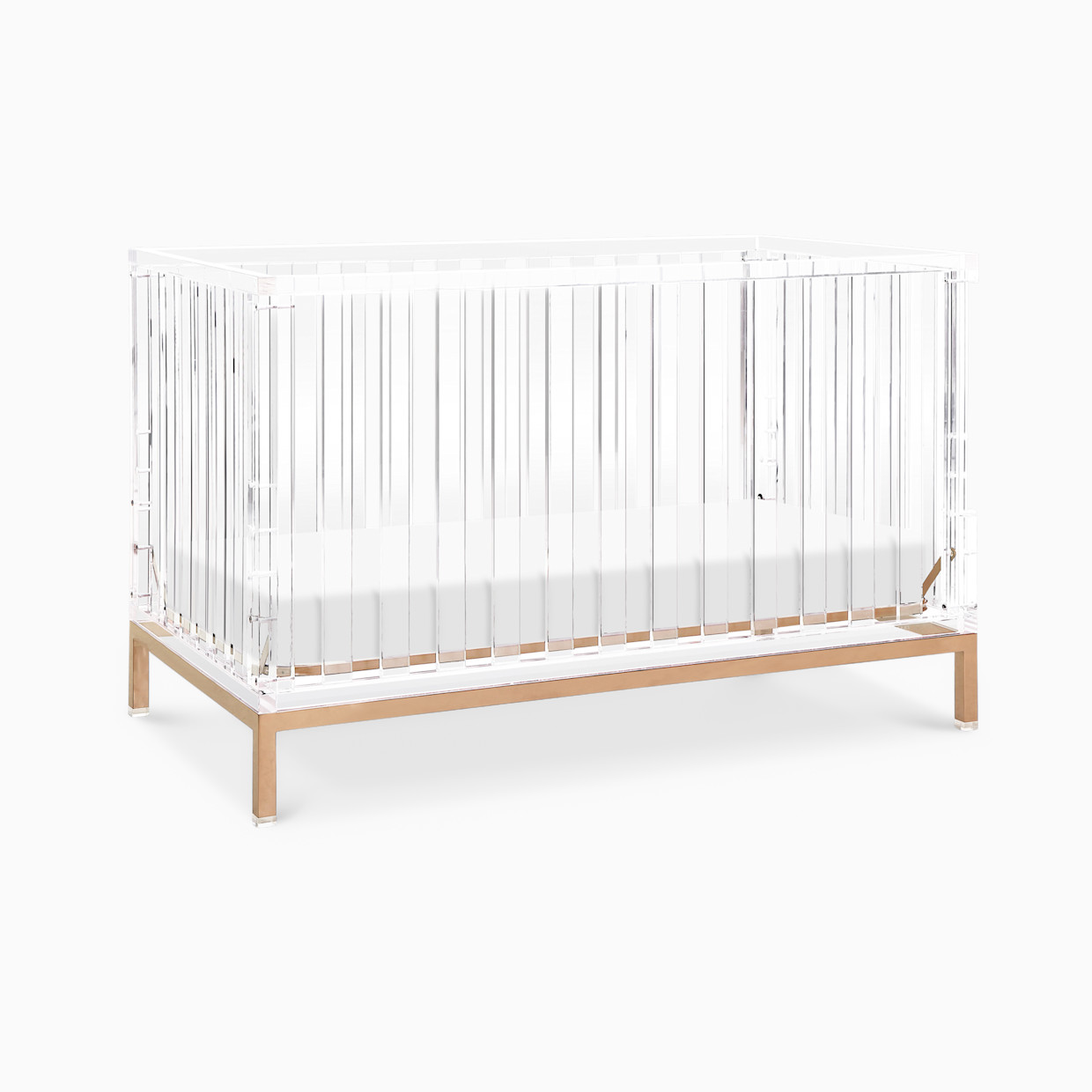 Nursery Works Luma Crib - Acrylic With Rose Gold.