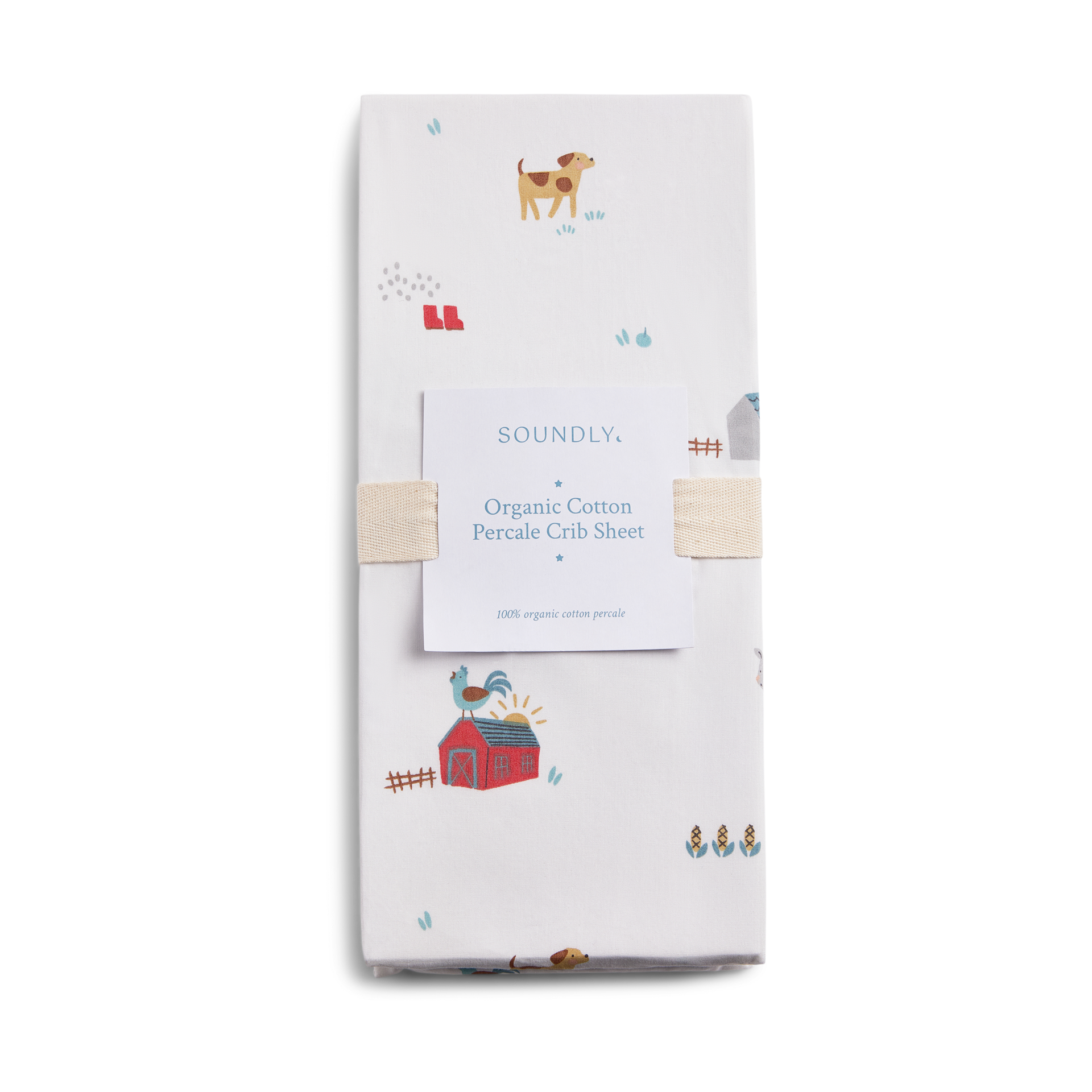 Soundly Percale Organic Crib Sheet.