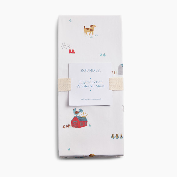 Soundly Percale Organic Crib Sheet.