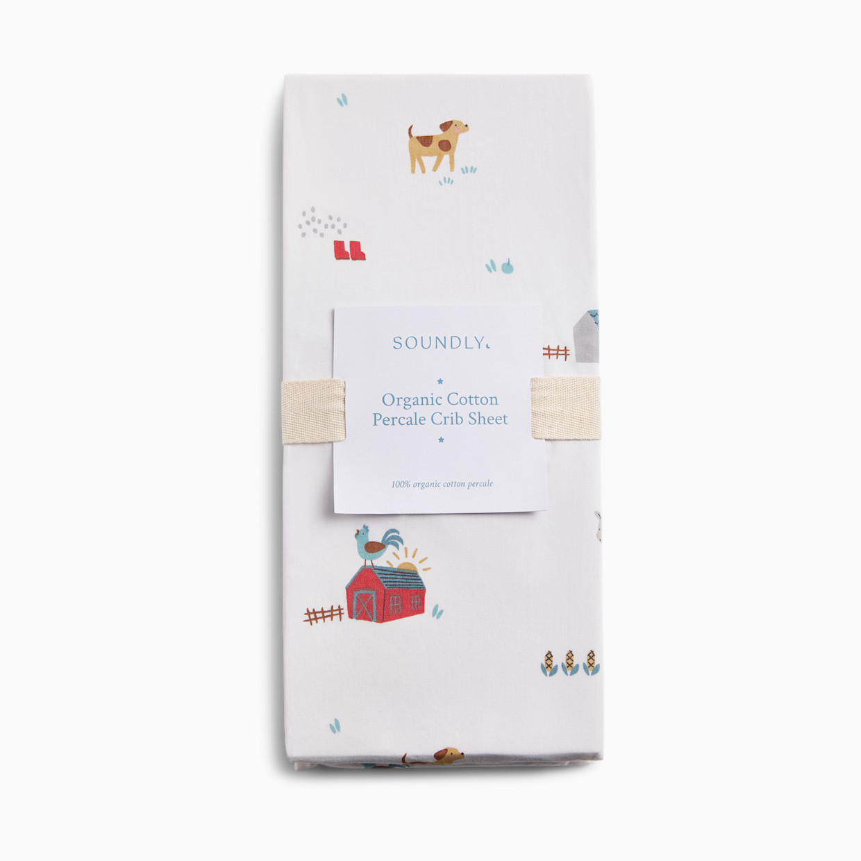 Soundly Percale Organic Crib Sheet - Farm.