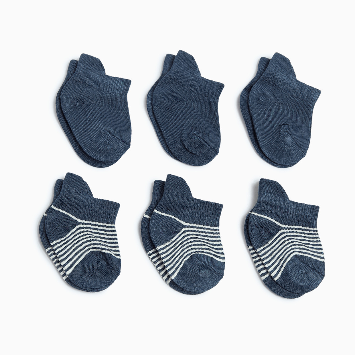 Tiny Kind Bamboo 6-Pack Socks - Indigo, 3-6 M.