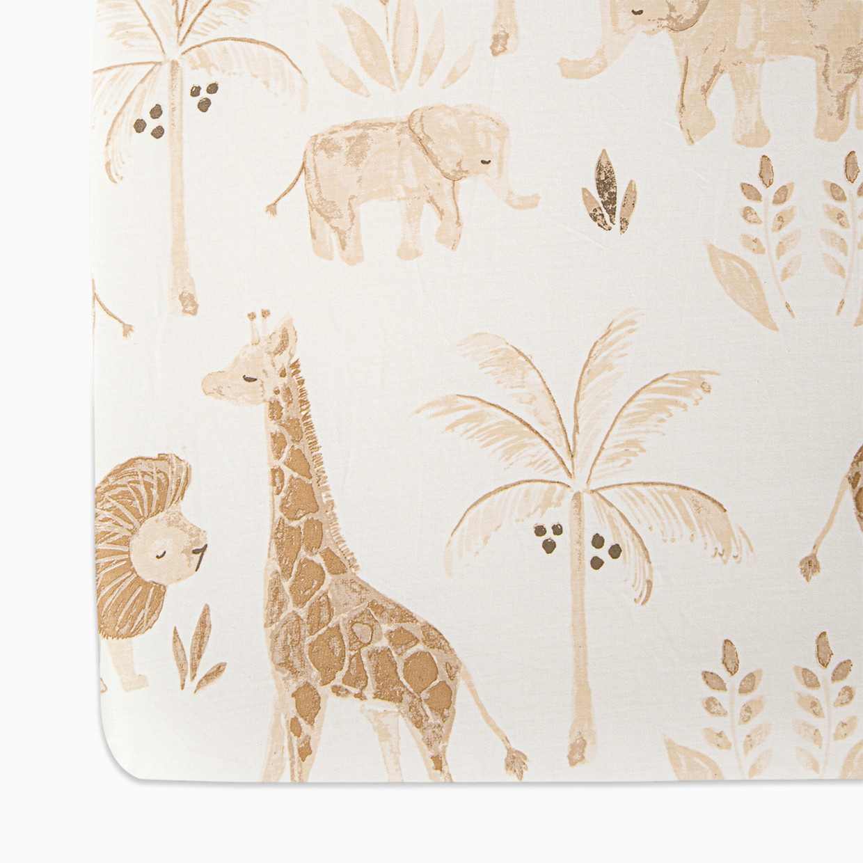 Crane Baby Cotton Sateen Crib Fitted Sheet - Kendi Animals.
