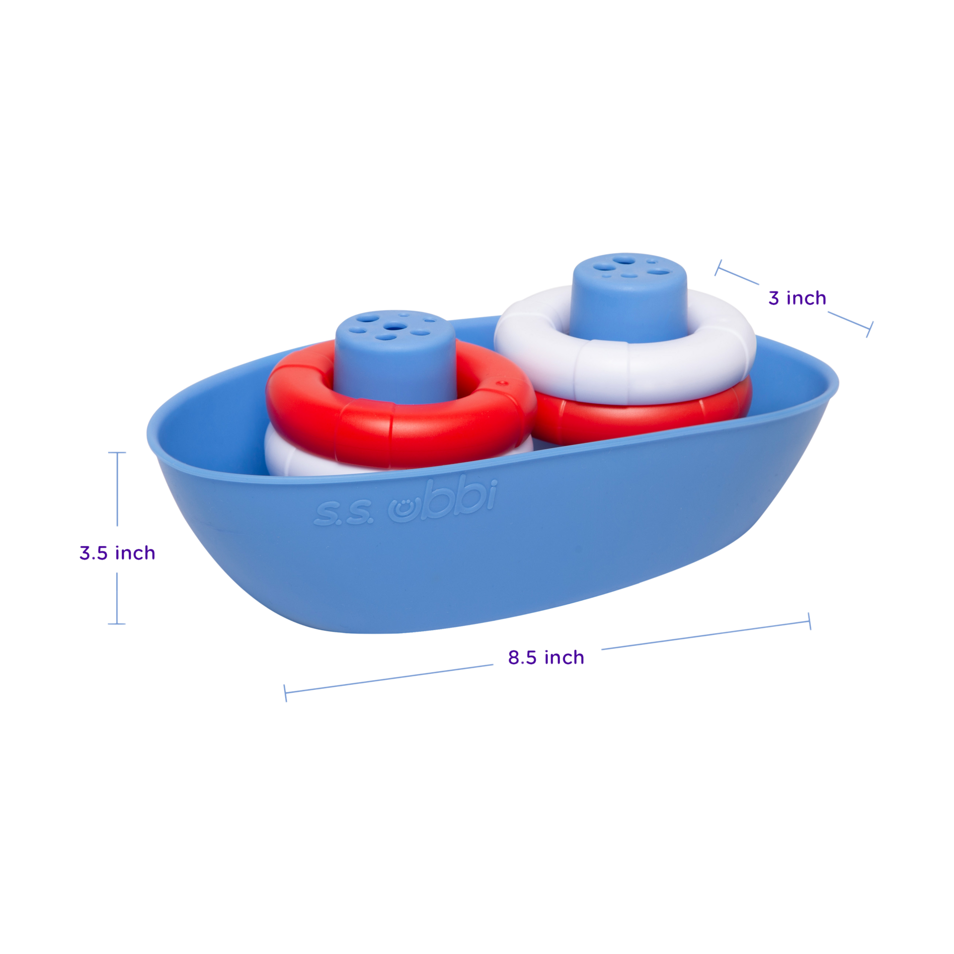 Ubbi Boat and Buoys Bath Toy.