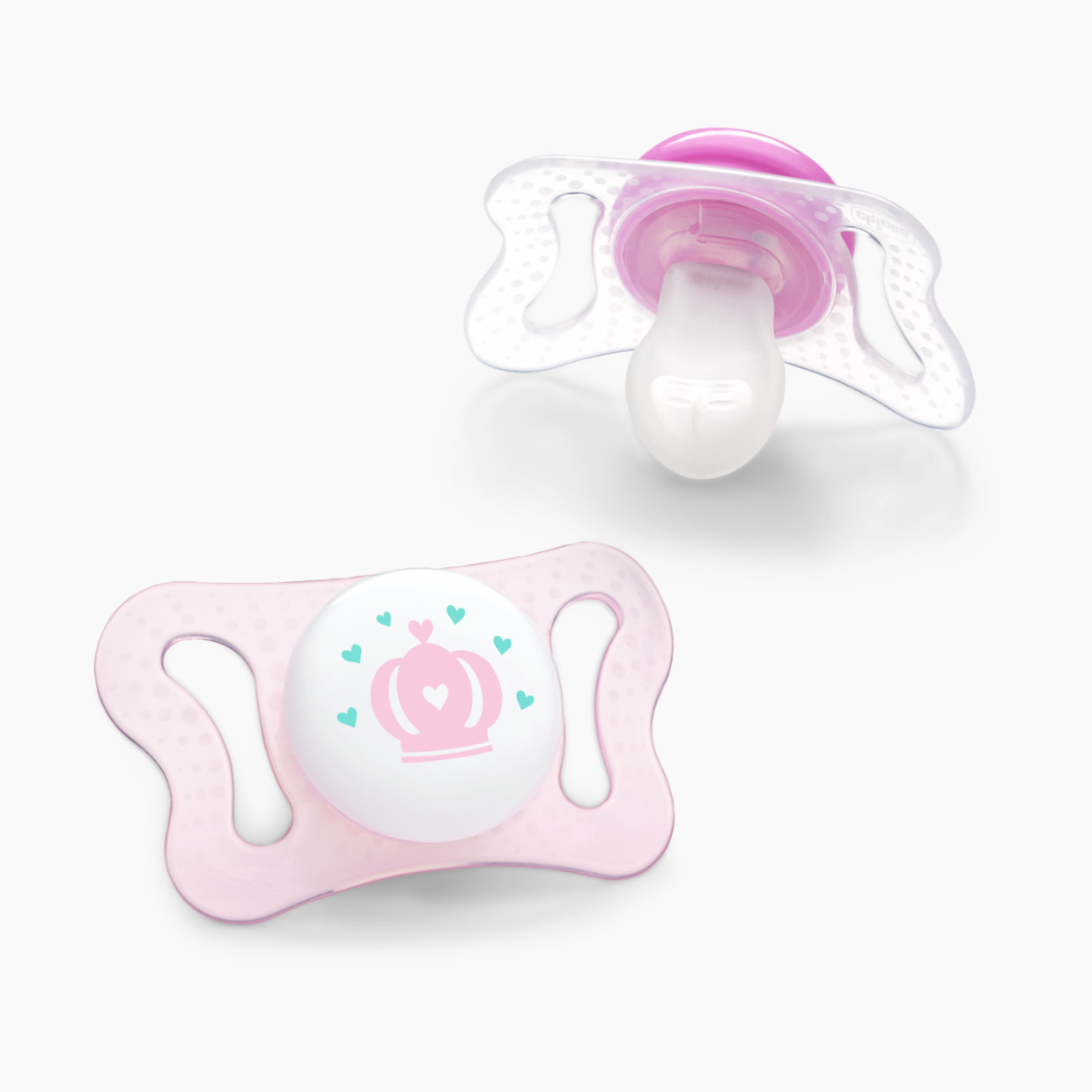 Chicco PhysioForma mi-cro Orthodontic Newborn Pacifier (2-Pack) - Pink, 0-2 Months.