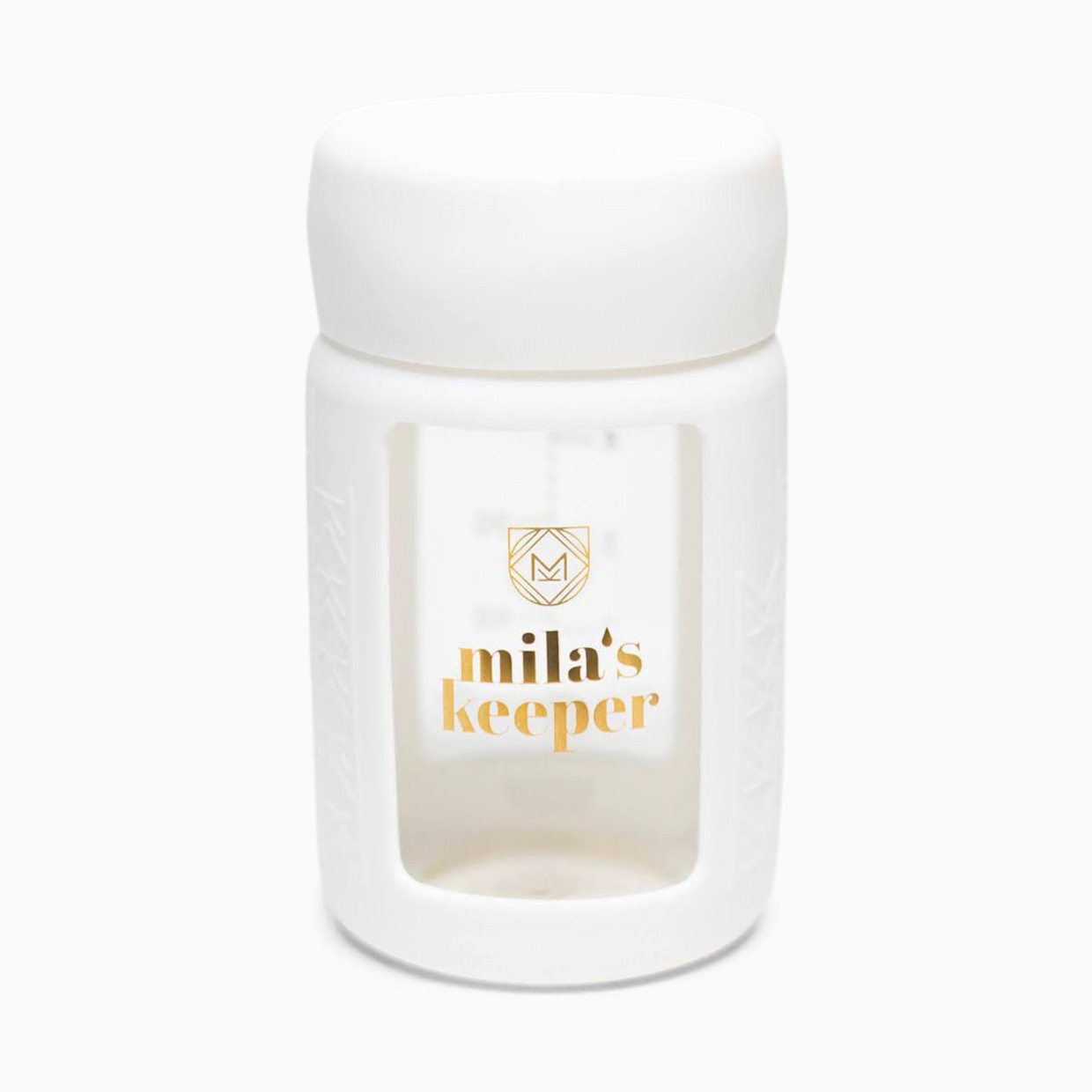 Mila's Keeper Glass Breast Milk Storage Bottles, 2 Pack - Aspen White, Wide, 2.