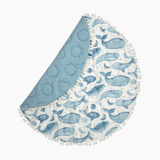 Crane Baby Cotton Quilted Playmat - Caspian Whales.