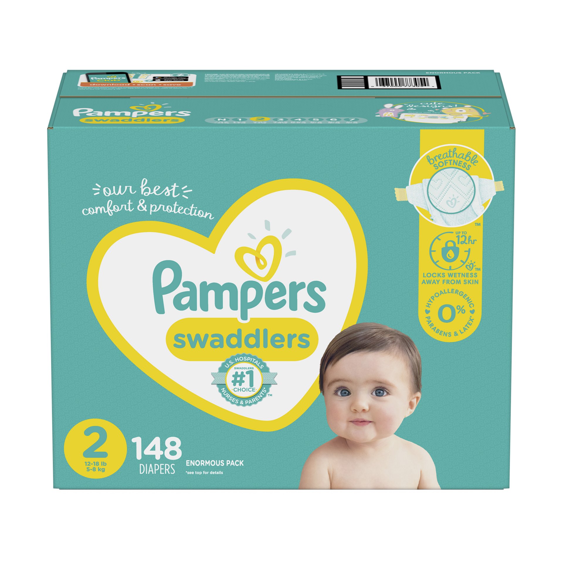 Pampers Swaddlers Sensitive Disposable Diapers - Size 2 - 148ct