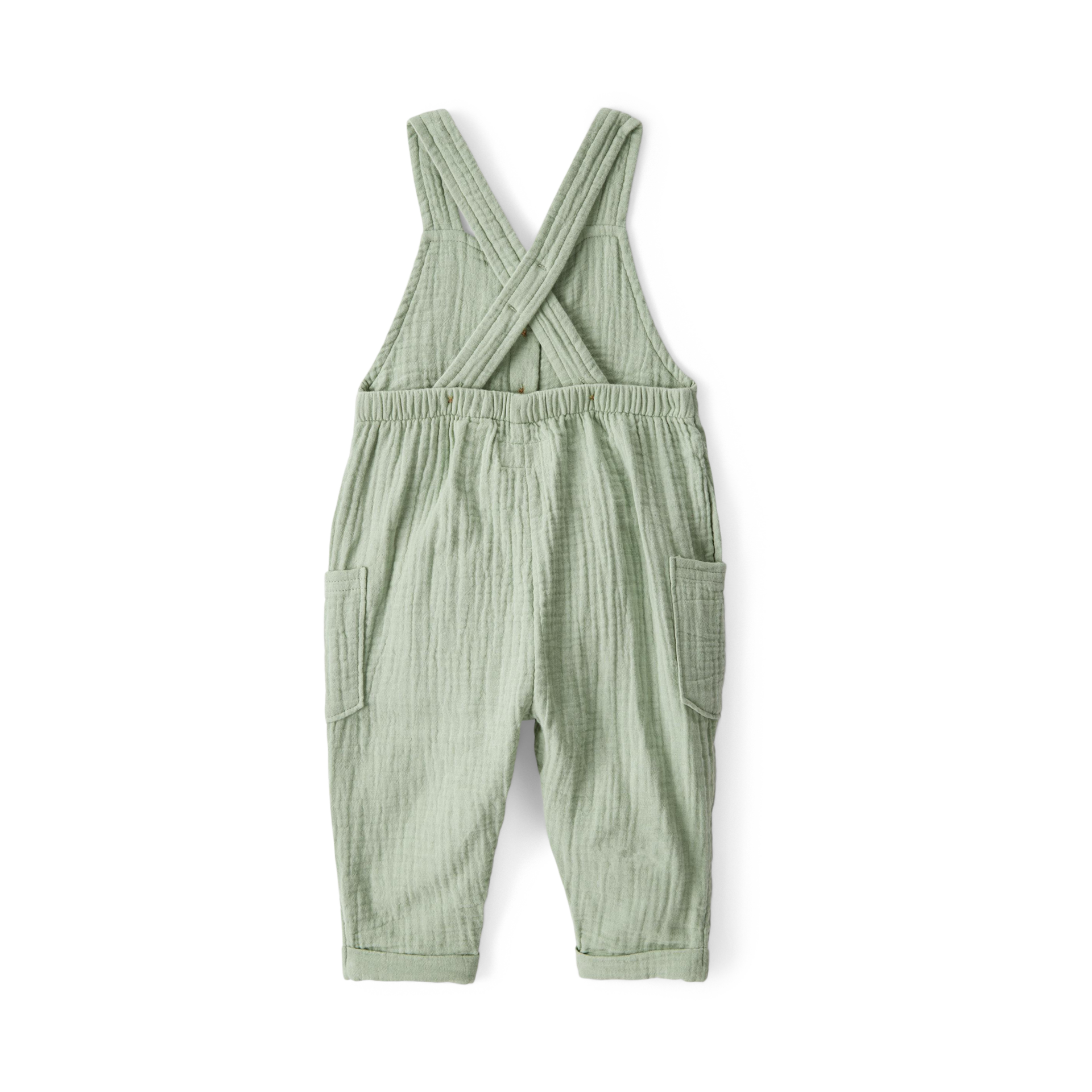 Carter's Little Planet Organic Cotton Gauze Overalls in Blue Creek - Green, 0-3 M.
