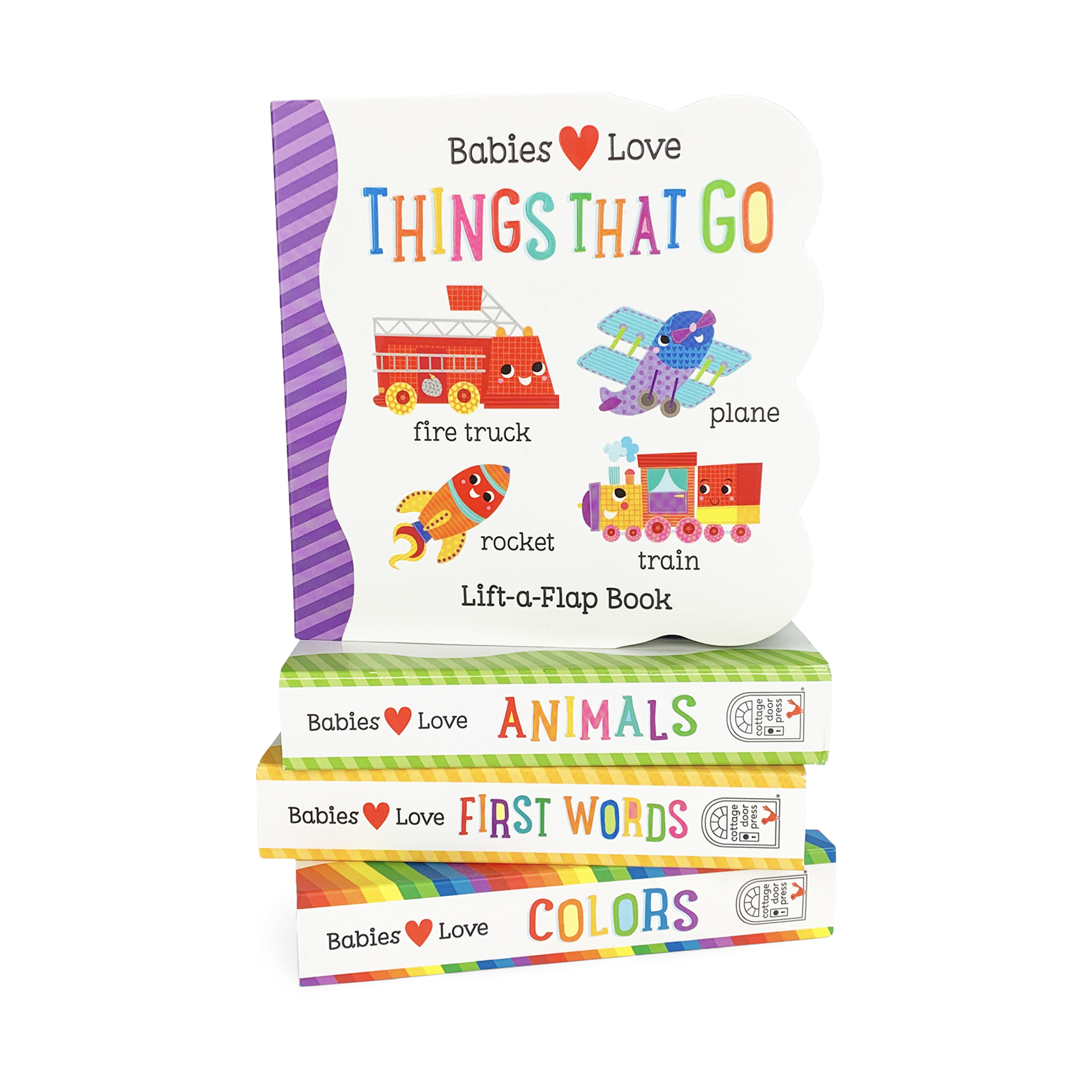 4 Pack Babies Love Learning Lift-a-Flap Boxed Set: First Words, Animals, Colors, and Things That Go (Chunky Lift a Flap)