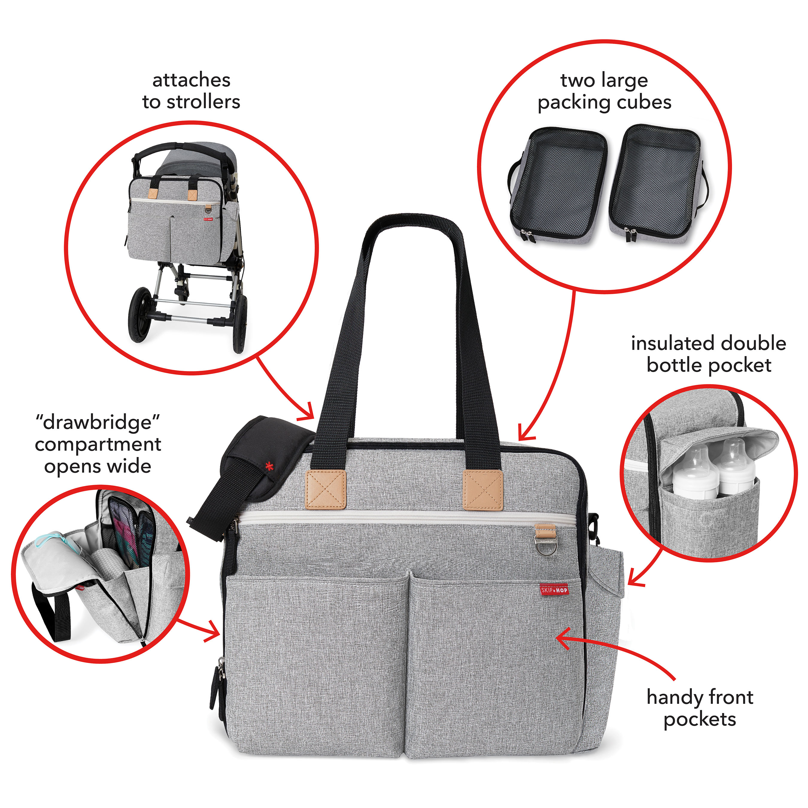 skip hop duo backpack grey melange