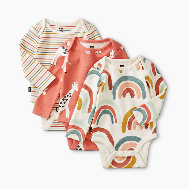 Tea Collection Bodysuit (3 Pack) - Chalk, 0-3 Months.