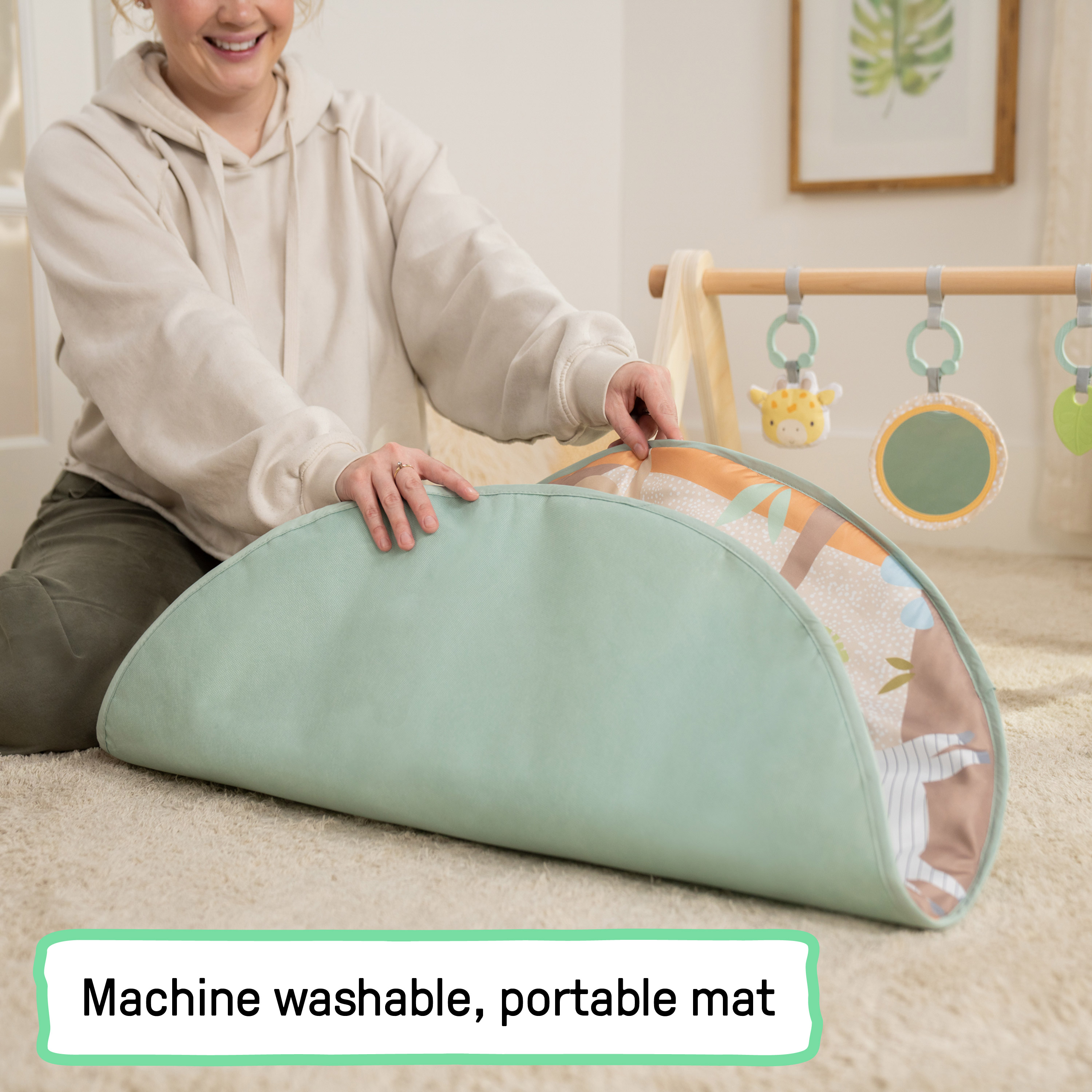 Ingenuity Wonder & Wood Wooden Toy Arch & Play Mat.