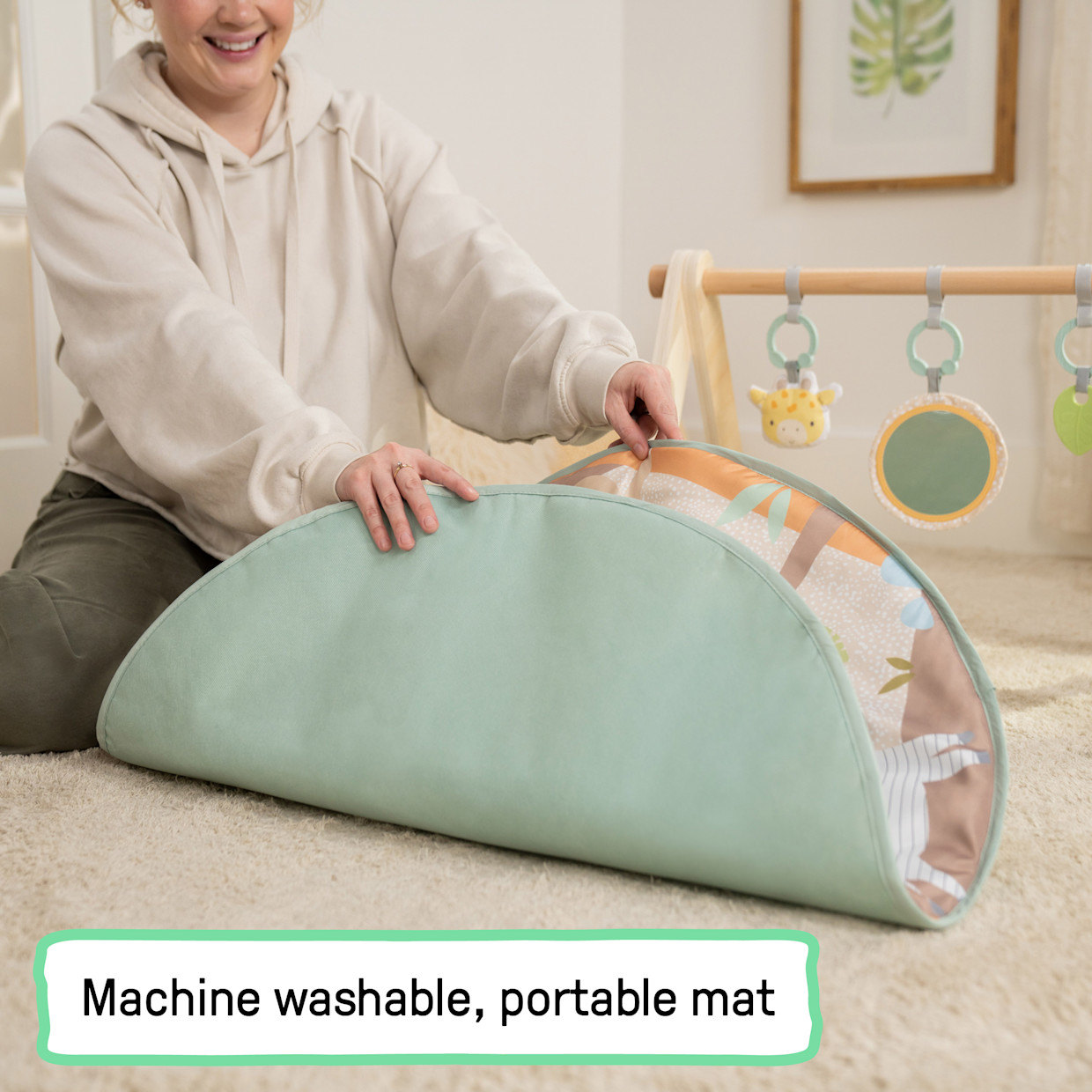 Ingenuity Wonder & Wood Wooden Toy Arch & Play Mat.