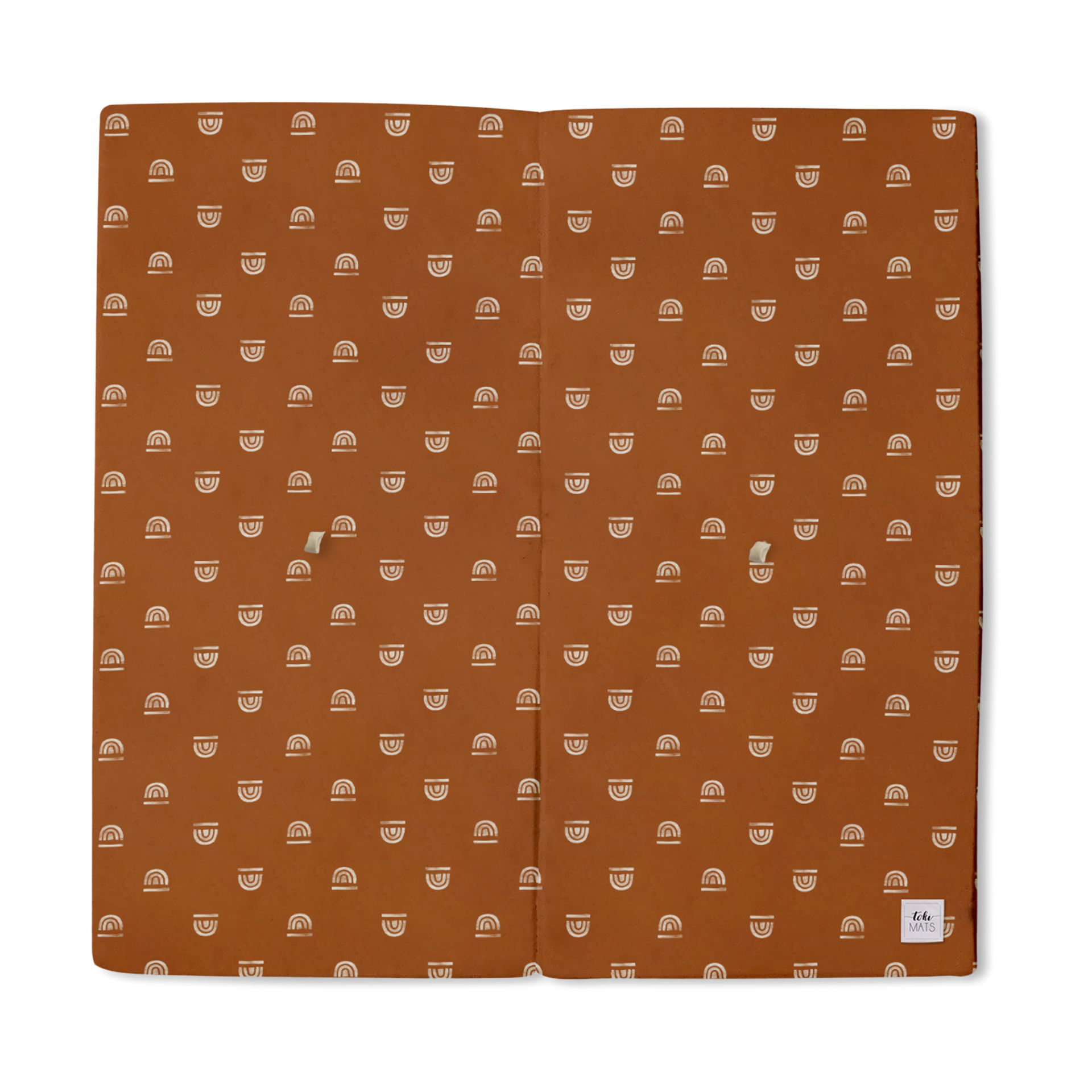 Toki Mats Standard Padded Play Mat Rainbow Stamp In Rust, Organic Insert Babylist Shop