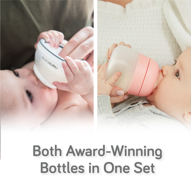 Nanobebe Baby Bottle Complete Feeding Set - Pink.