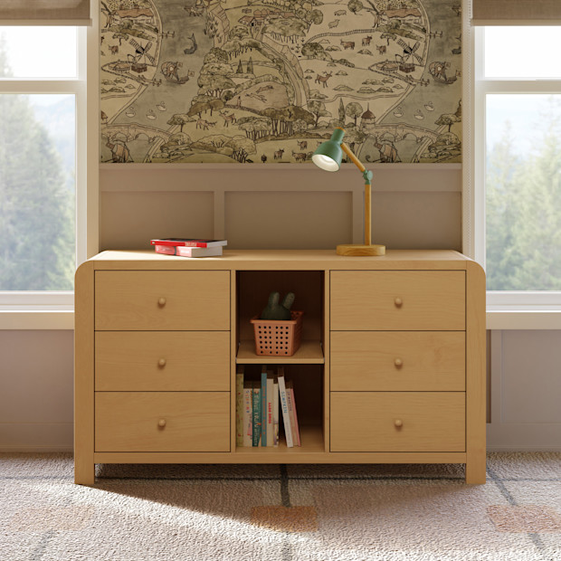 babyletto TipToe 6-Drawer Assembled Dresser with Cubbies.
