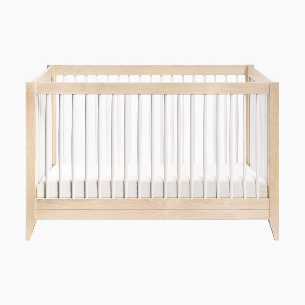 babyletto Sprout 4-in-1 Convertible Crib with Toddler Bed Conversion Kit - Washed Natural/White.