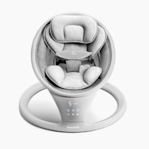 Munchkin Electric Baby Swing with Vibration - Portable Swing for Newborn and Infant, Bluetooth-Enabled Smart Seat with Music, Motion, and Sounds, Light Grey