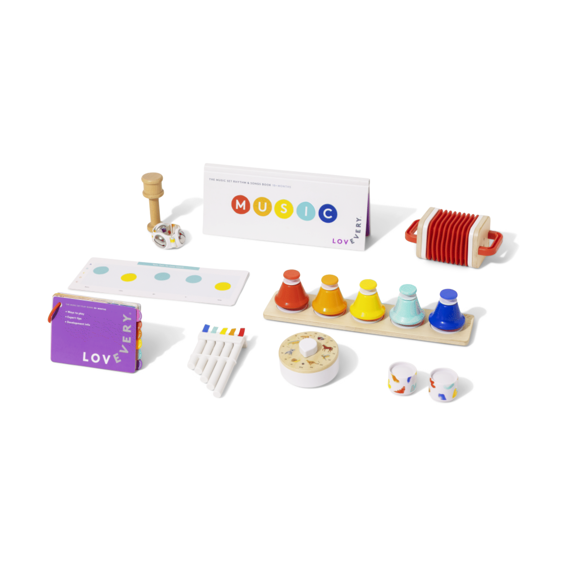 Lovevery The Music Set,  6 Instruments and Rhythm & Songs Book.