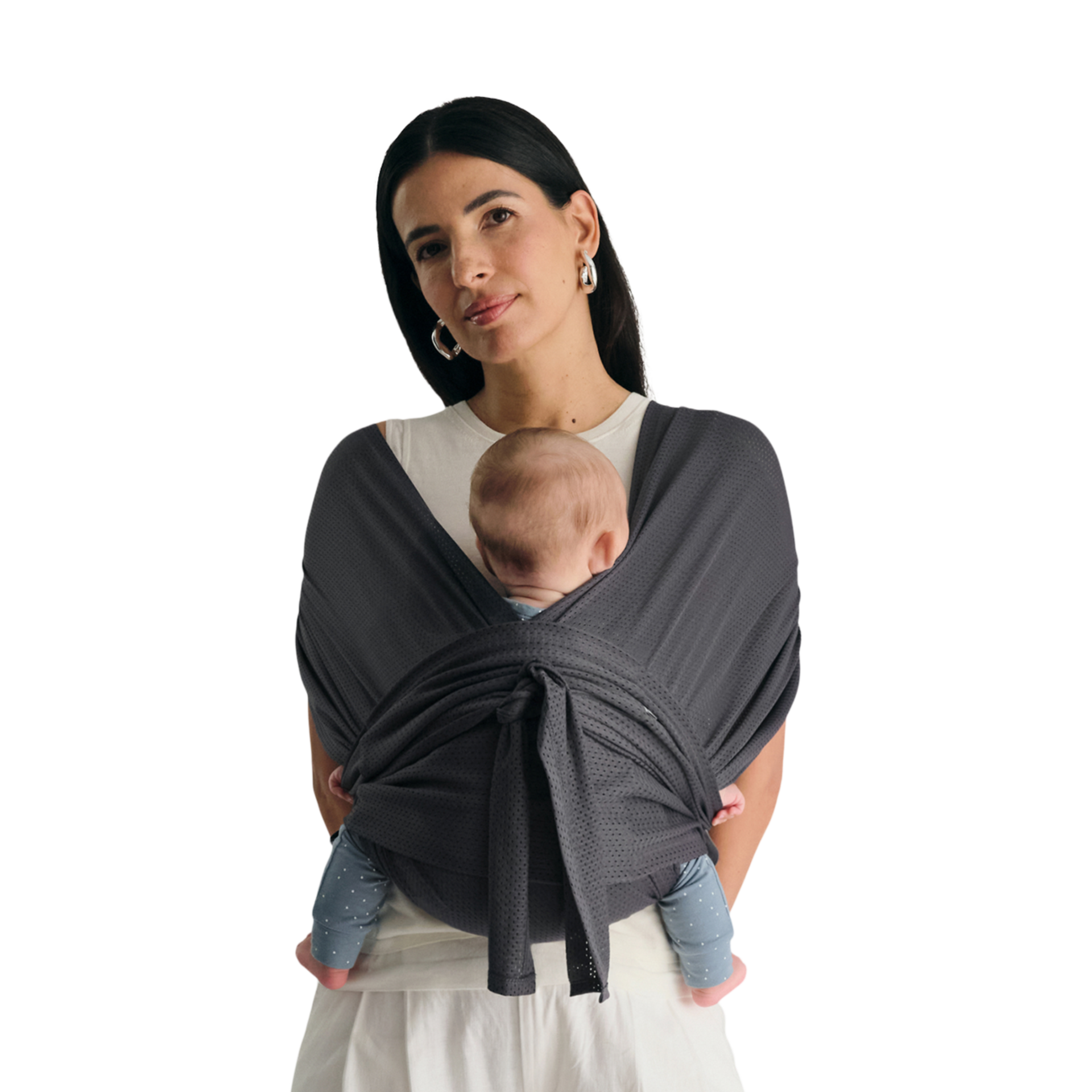 美品 Konny Baby Carrier FLEX XS-XL Mocha KONNY BABY CARRIER FLEX グレー・ホワイト抱っこ紐美品