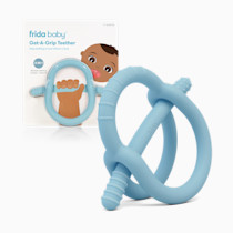 Frida Baby Get-A-Grip BabyTeether for Teething Relief | 100% Food-Grade Silicone Teething Toys for Baby 0-6, 12, 18 Months Infant, BPA-Free, PVC-Free | Blue