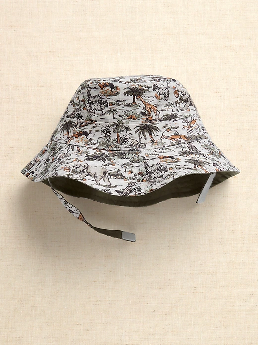 Baby Reversible Bucket Hat in Zoo Print - $45.00.