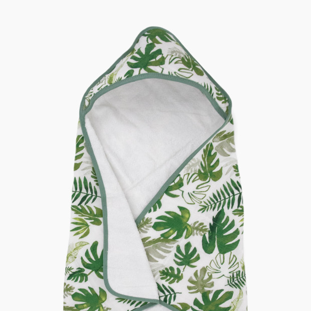 Little Unicorn Cotton Muslin & Terry Infant Hooded Towel - Tropical Leaf.