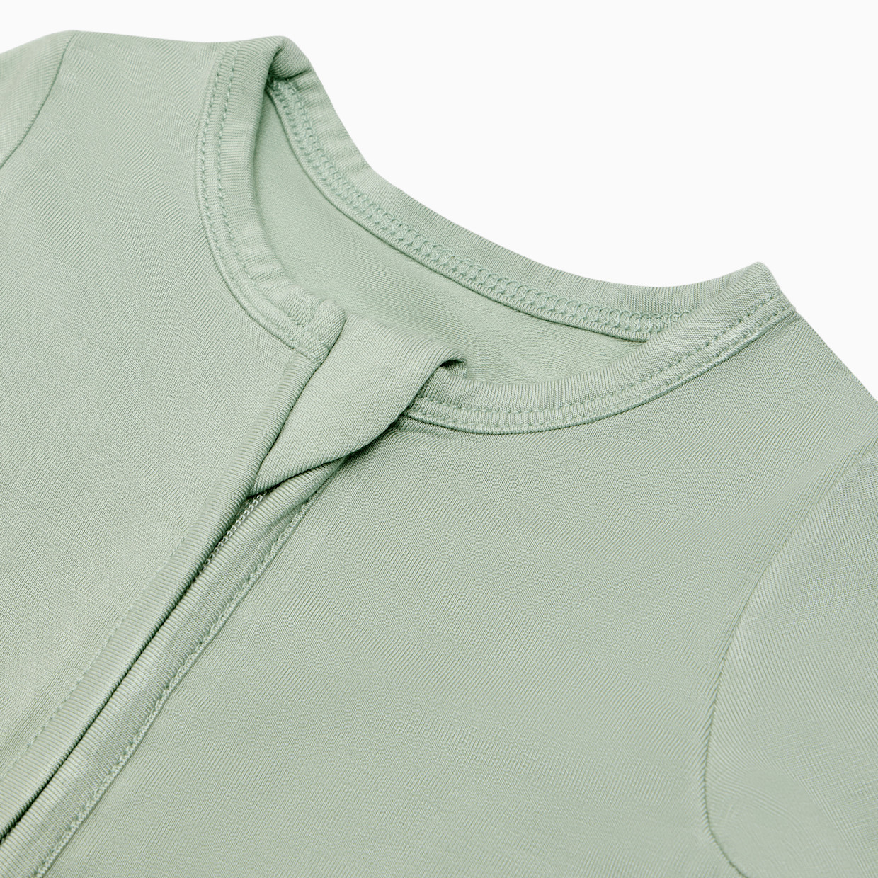 Tiny Kind Bamboo Viscose Solid 2-Way Zip Footie - Sage, 3-6 M.