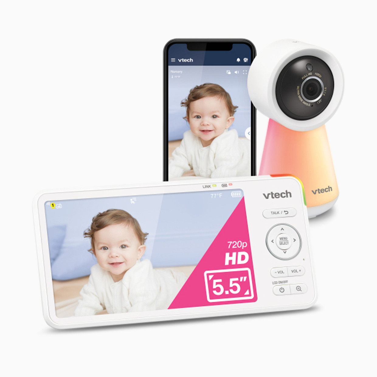 VTech RM6756HD 5.5" HD Smart Wi-Fi Video Baby Monitor.