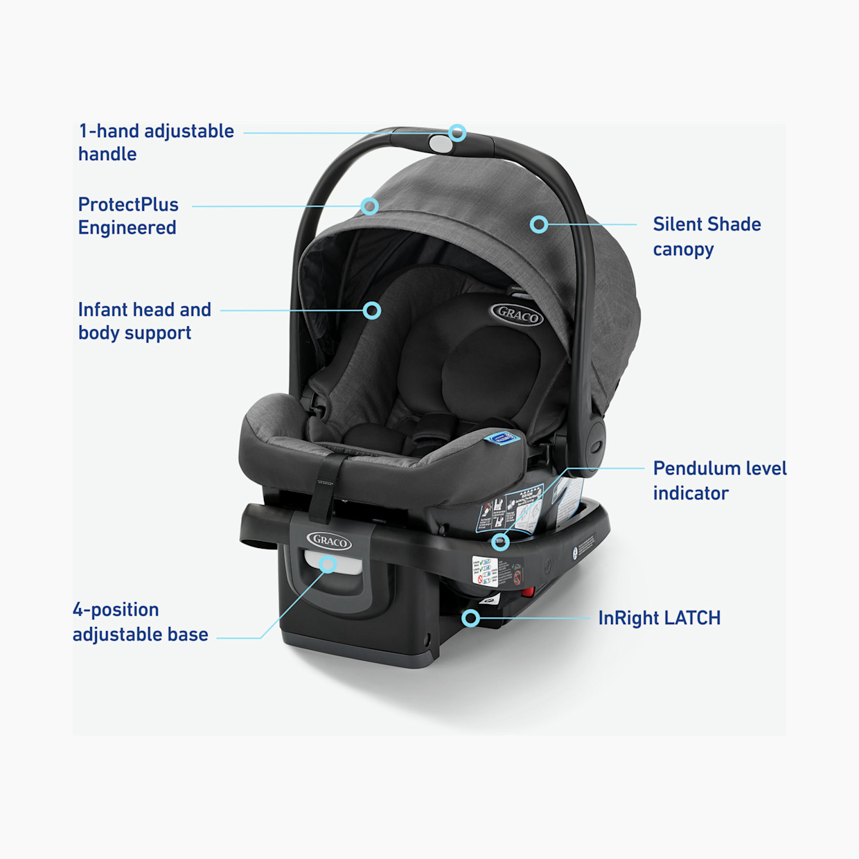 Graco SnugRide DLX Infant Car Seat ft. Load Leg Technology - Astaire.