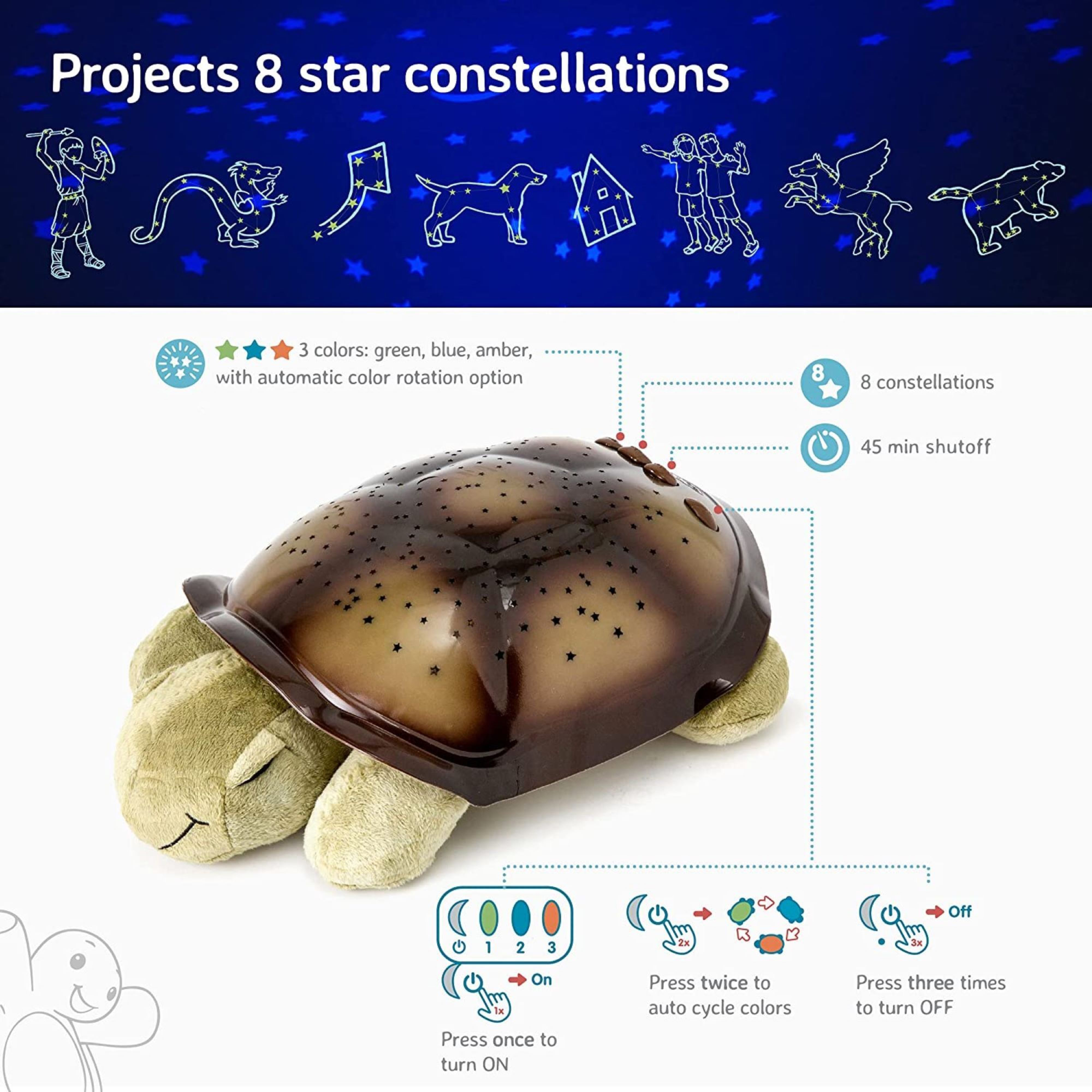 Cloud B Twilight Turtle Constellation Night Light - Green.