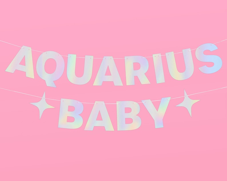  Zodiac Baby Iridescent Foil Banner (5 Feet).