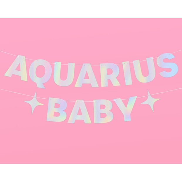 Zodiac Baby Iridescent Foil Banner (5 Feet).