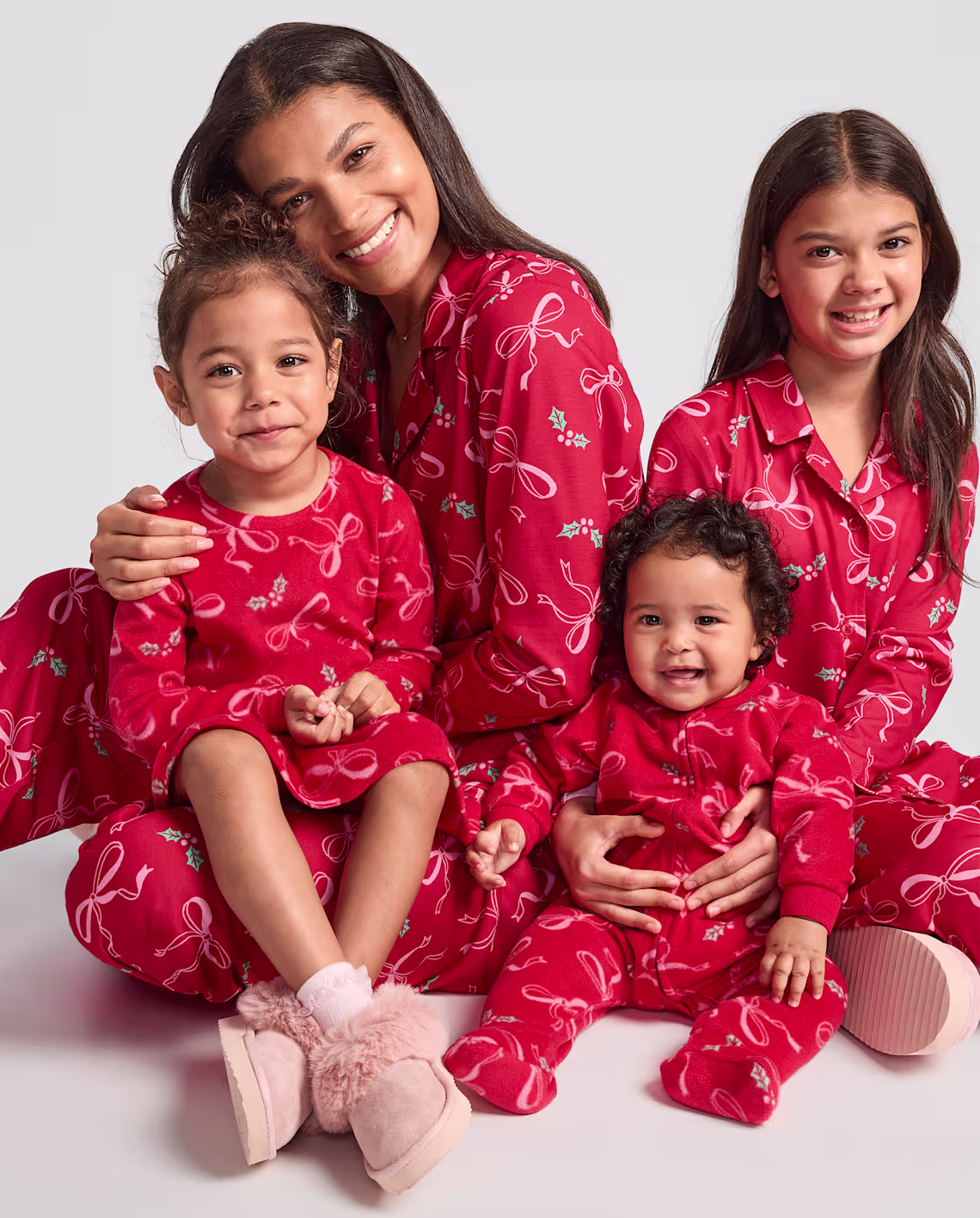Mommy And Me Pajamas - Christmas Bows Collection.
