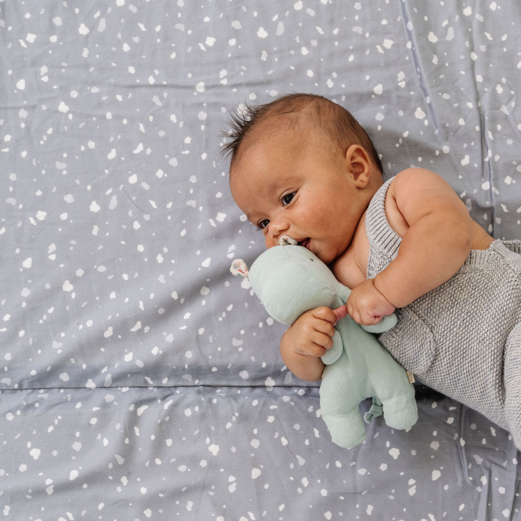 Toki Kids Standard Organic Cotton Play Mat - Terrazzo Slate.