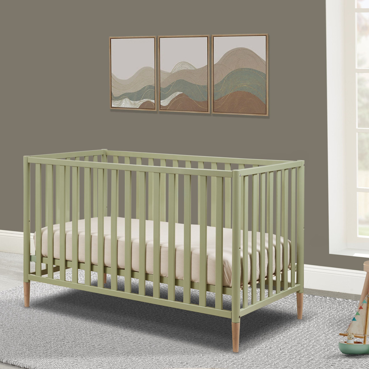 Sorelle Mia Crib - Sage/Natural.