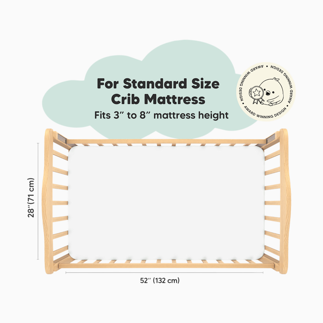 KeaBabies Soothe Fitted Crib Sheets - Soft White, 2.