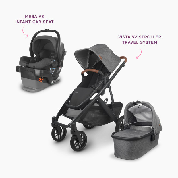 UPPAbaby MESA V2 Infant Car Seat & VISTA V2 Stroller Travel System - Mesa V2 Greyson/Vista V2 Greyson.