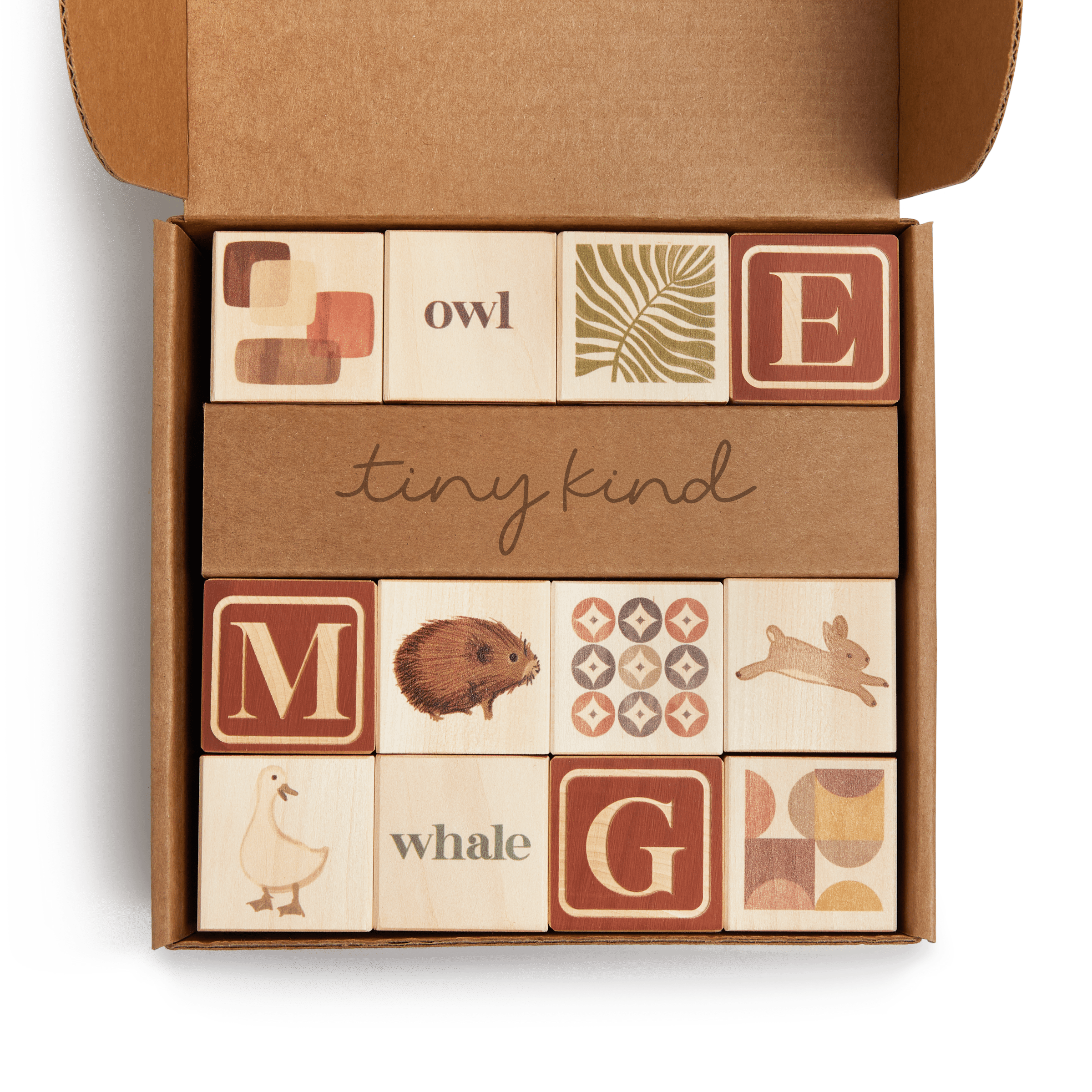 Tiny Kind Wooden Alphabet Blocks - Rust.
