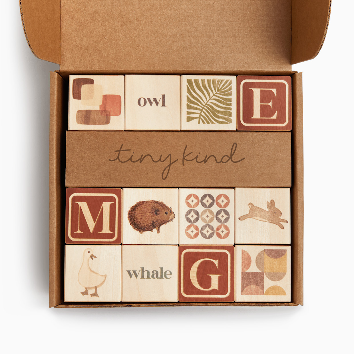 Tiny Kind Wooden Alphabet Blocks - Rust.