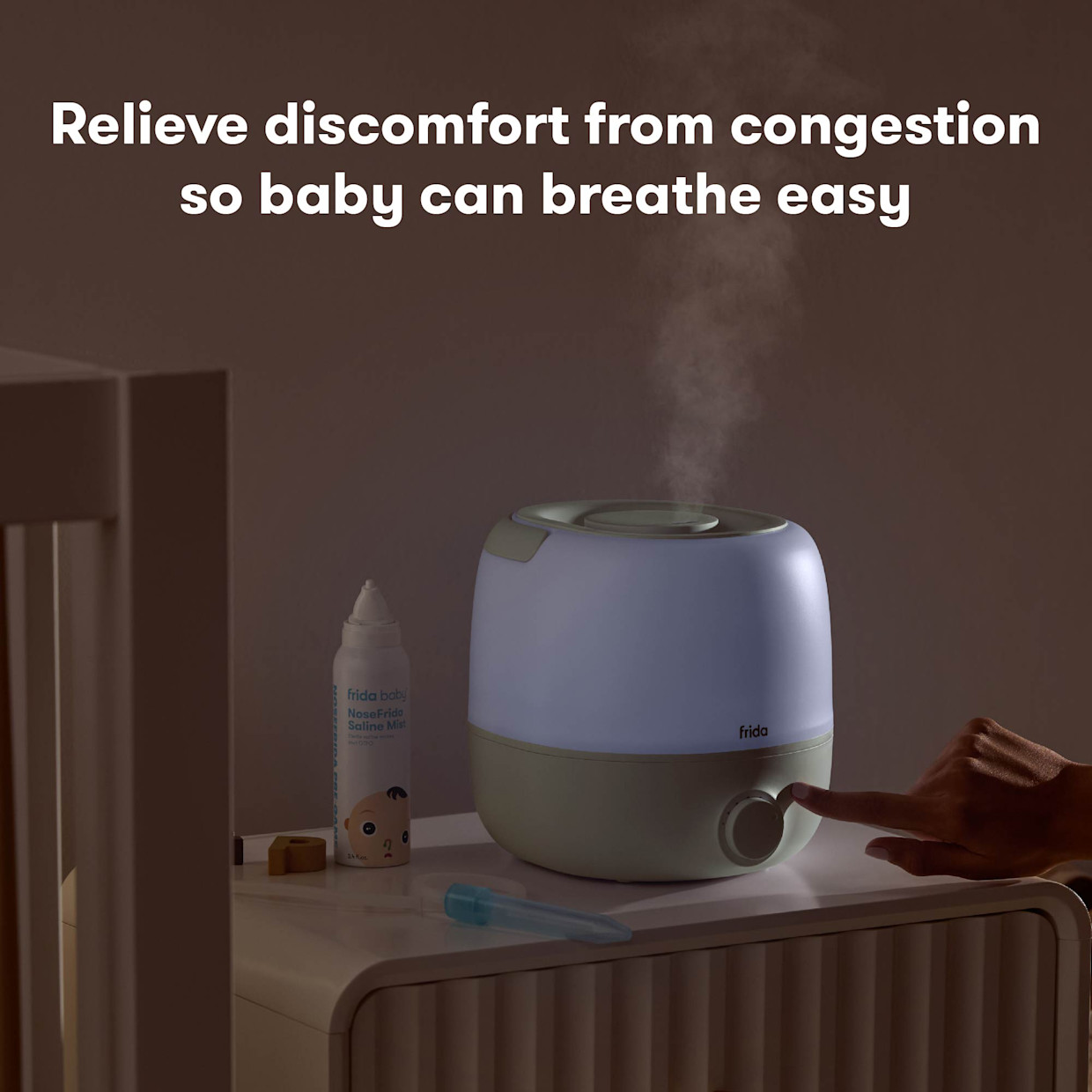Frida Baby Frida Baby x Babylist 3-in-1 Humidifier, Diffuser & Nightlight - Sage Green.