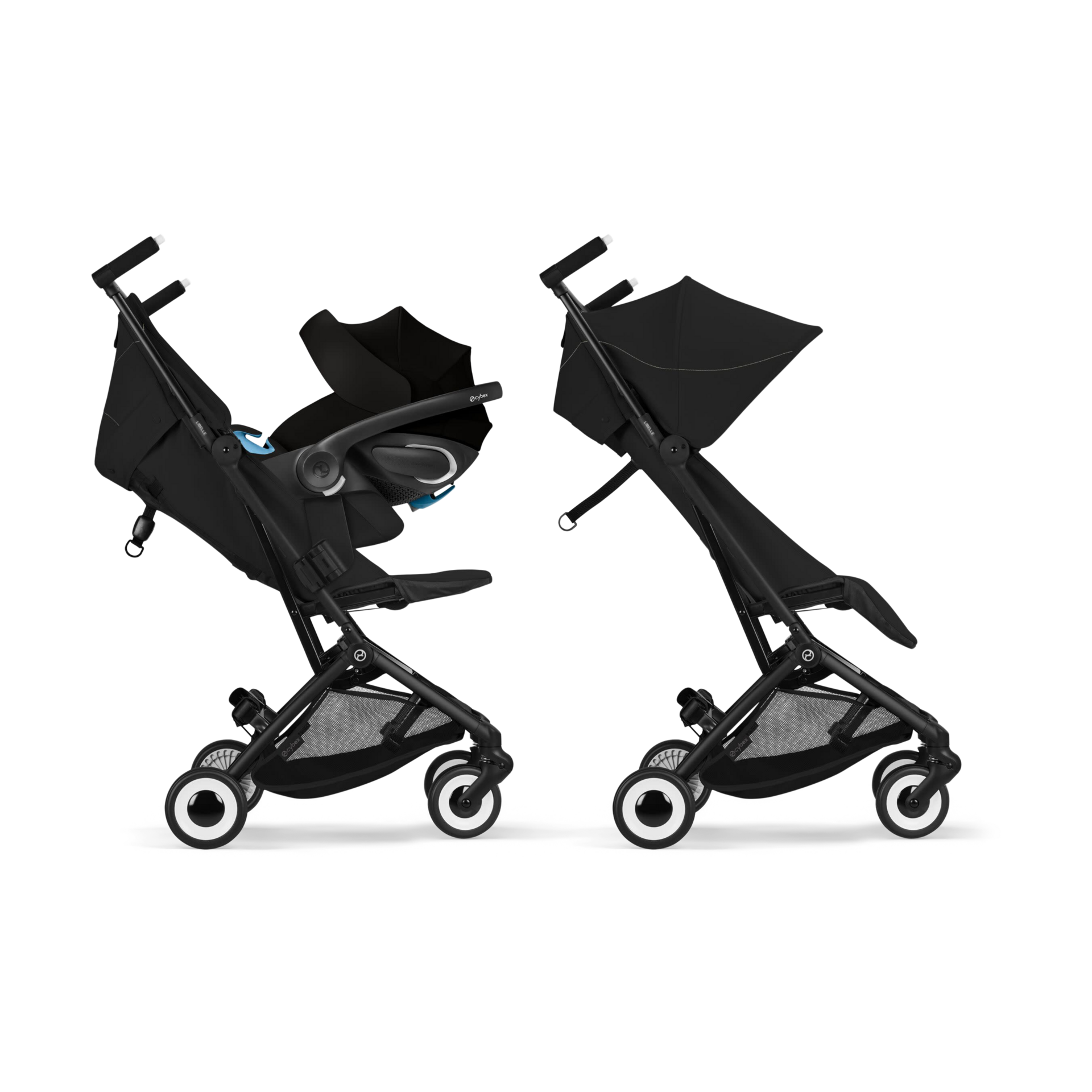 Cybex Libelle Stroller + Cloud G Pro Infant Car Seat Travel System - Magic Black.