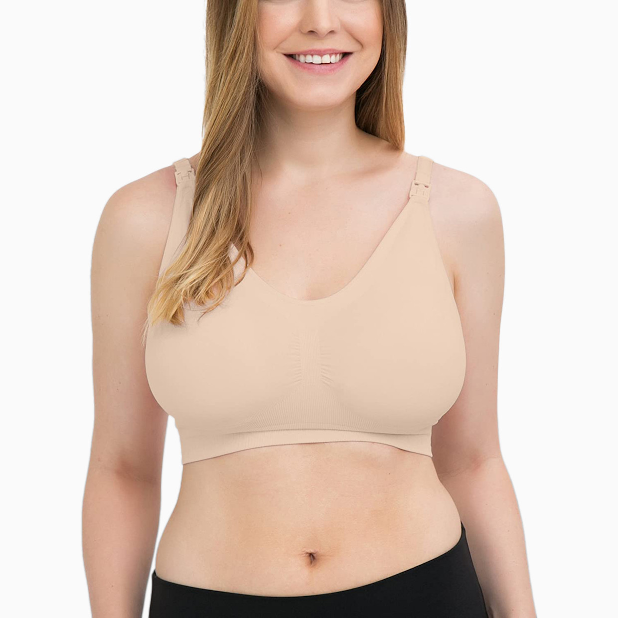 Kindred Bravely Simply Sublime Seamless Nursing Bra For Breastfeeding - Beige, Large.