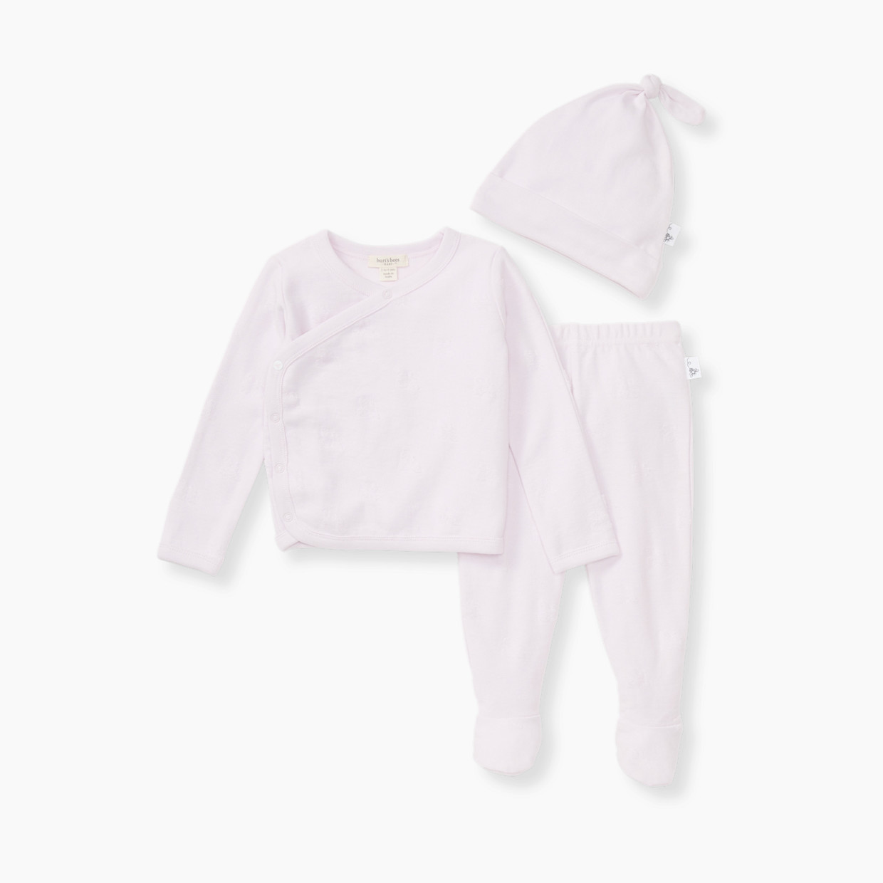 Burt's Bees Baby Organic Cotton Raised Terry Bee Take Me Home Set - Lavender Bee, 0-3 M.