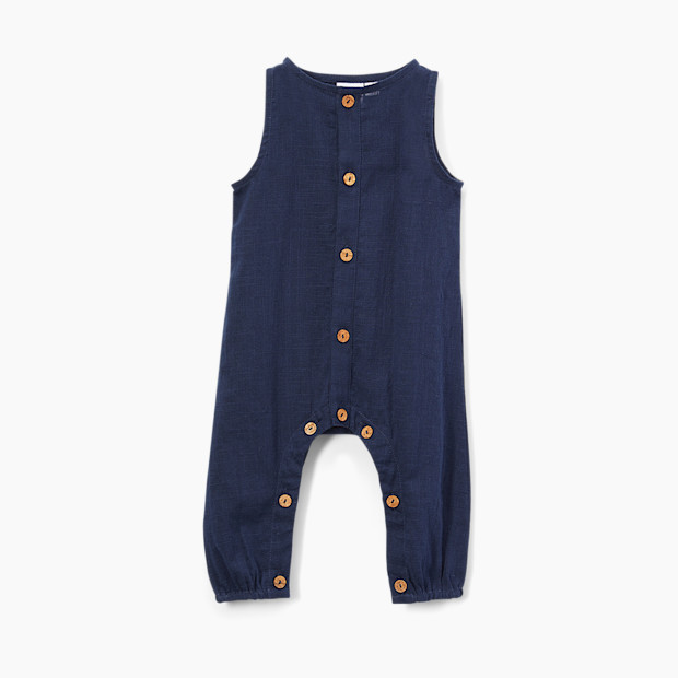 Sassy Minor Sleeveless Romper - Navy, 3-6 Months.