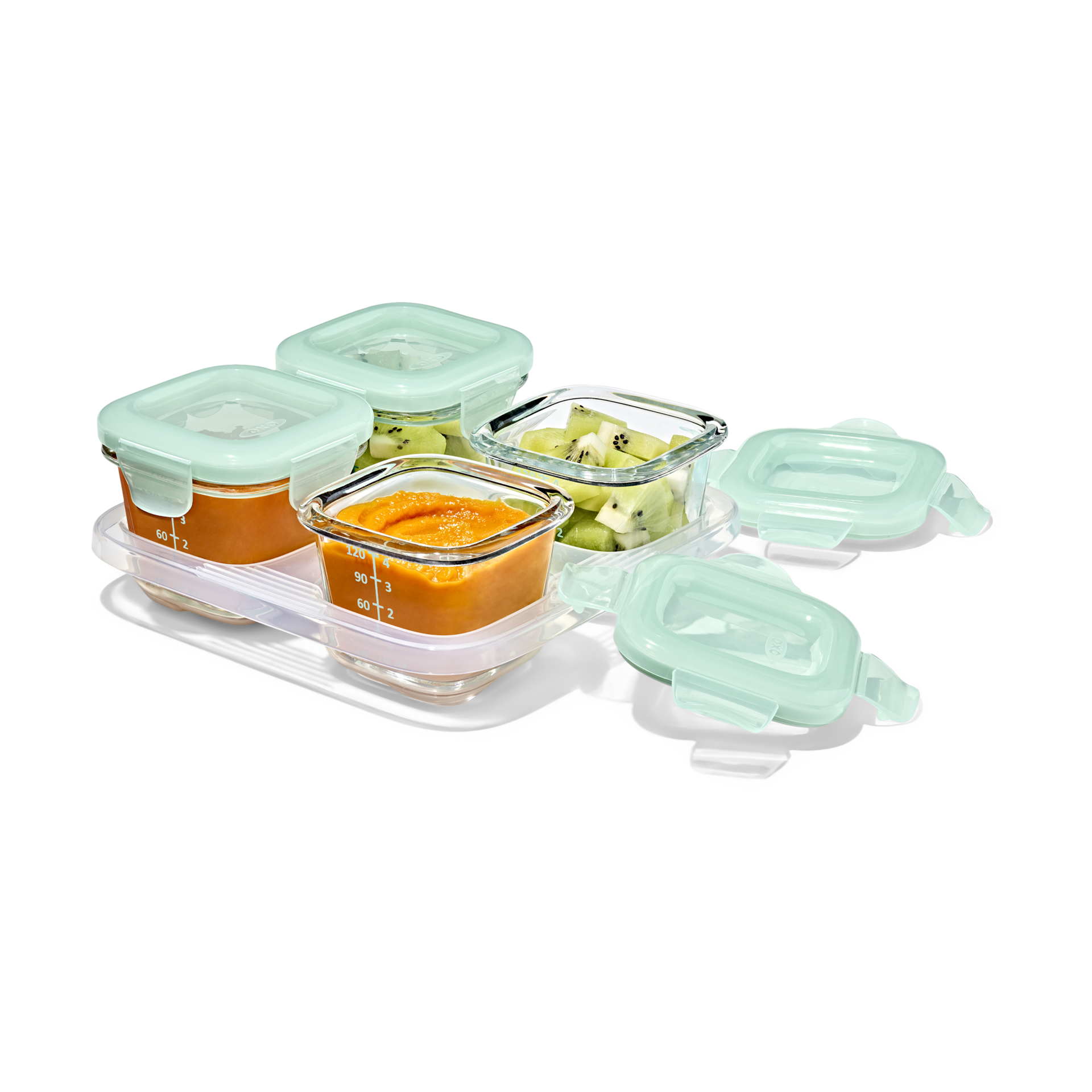 OXO Tot Baby Blocks Glass 4 Oz Food Storage Containers.