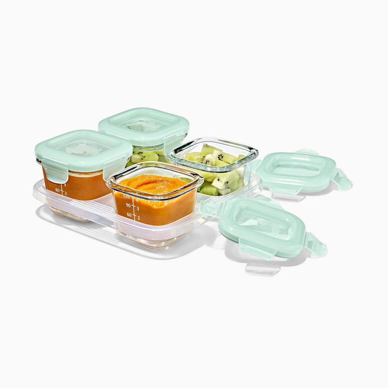 OXO Tot Baby Blocks Glass 4 Oz Food Storage Containers - Opal.